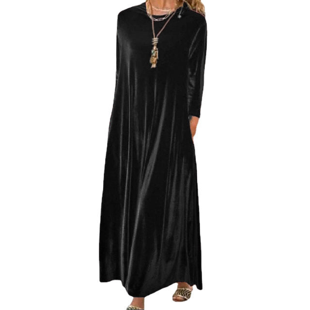 Women's maxi dress with elegant cut and pockets Lisslune