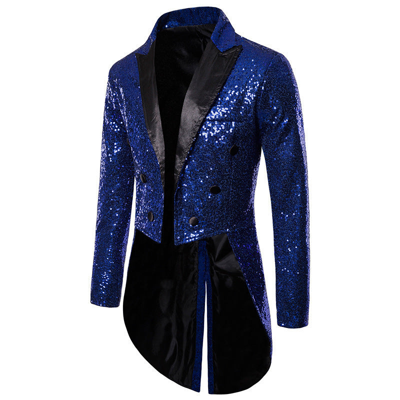 Men's glittering tuxedo jacket with elegant cut and shimmering sequins Lisslune