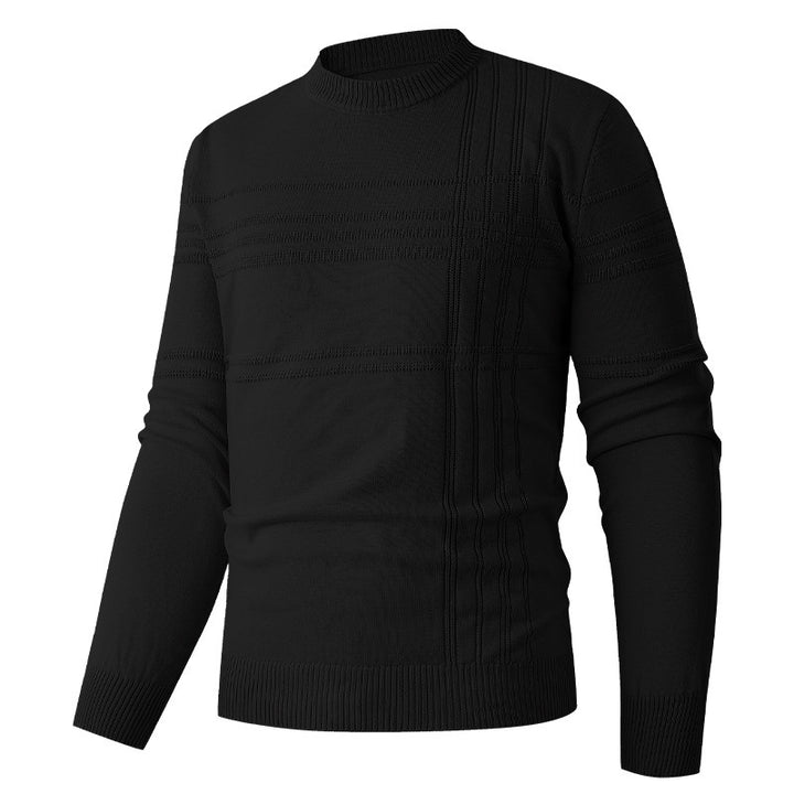 Men's sweater with textured pattern and round neckline Lisslune