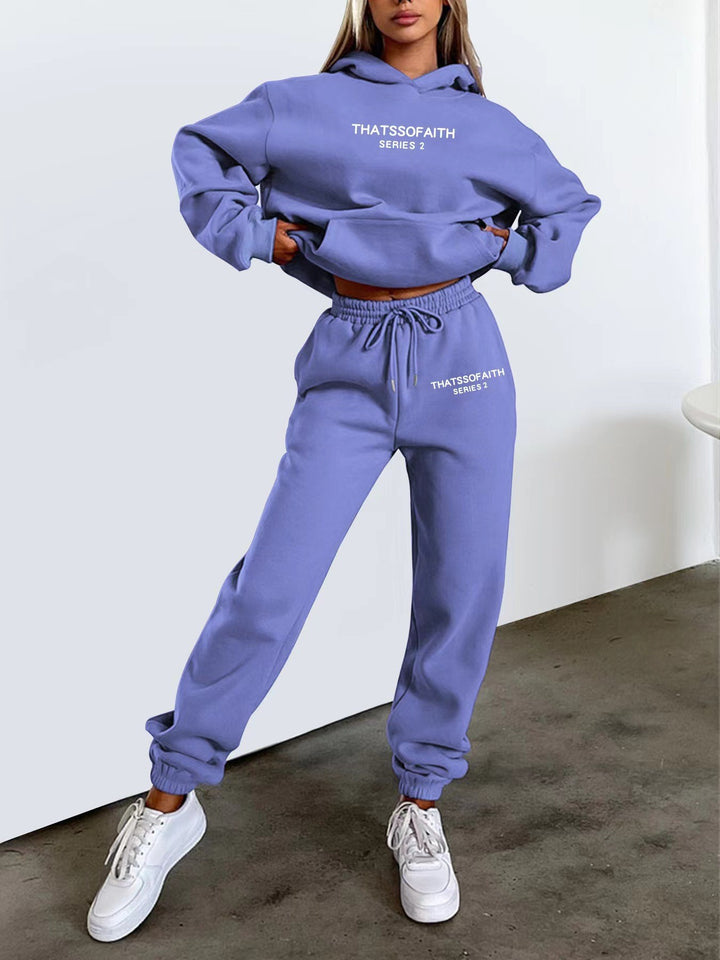 Women's jogging suit with comfortable hood and elastic cuffs Lisslune
