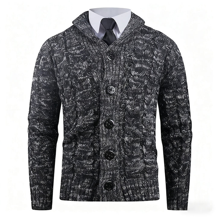 Men's cardigan with cable pattern and stylish shawl collar Lisslune
