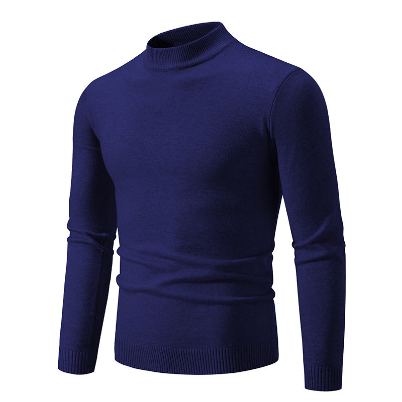 Men's fine knit sweater with high collar and elastic cuffs Lisslune