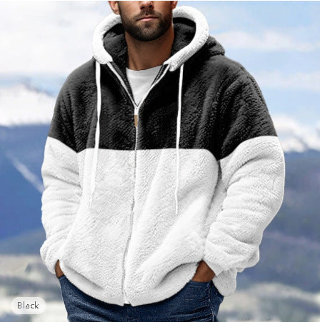 Men's cozy fleece jacket with hood Lisslune