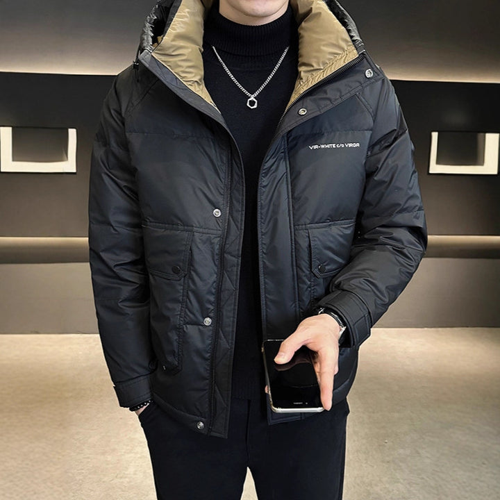Men's Sporty Winter Jacket with Practical Hood Design Lisslune