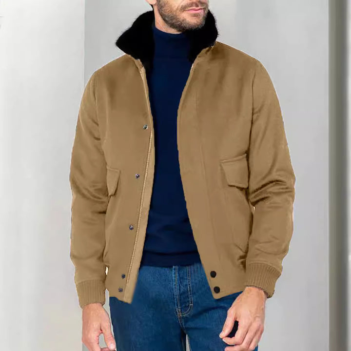 Men's stylish transitional jacket with soft collar and practical side pockets Lisslune