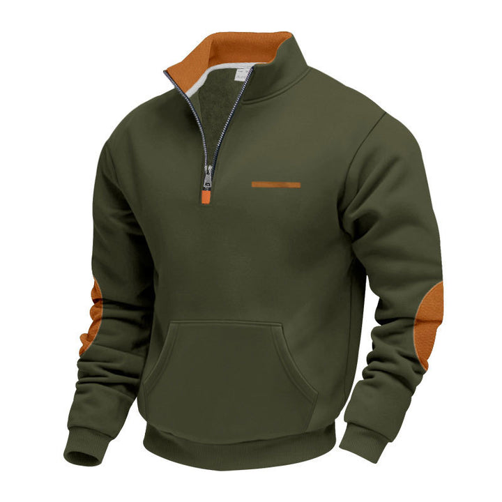 Men's hoodie with half zipper and color accents Lisslune