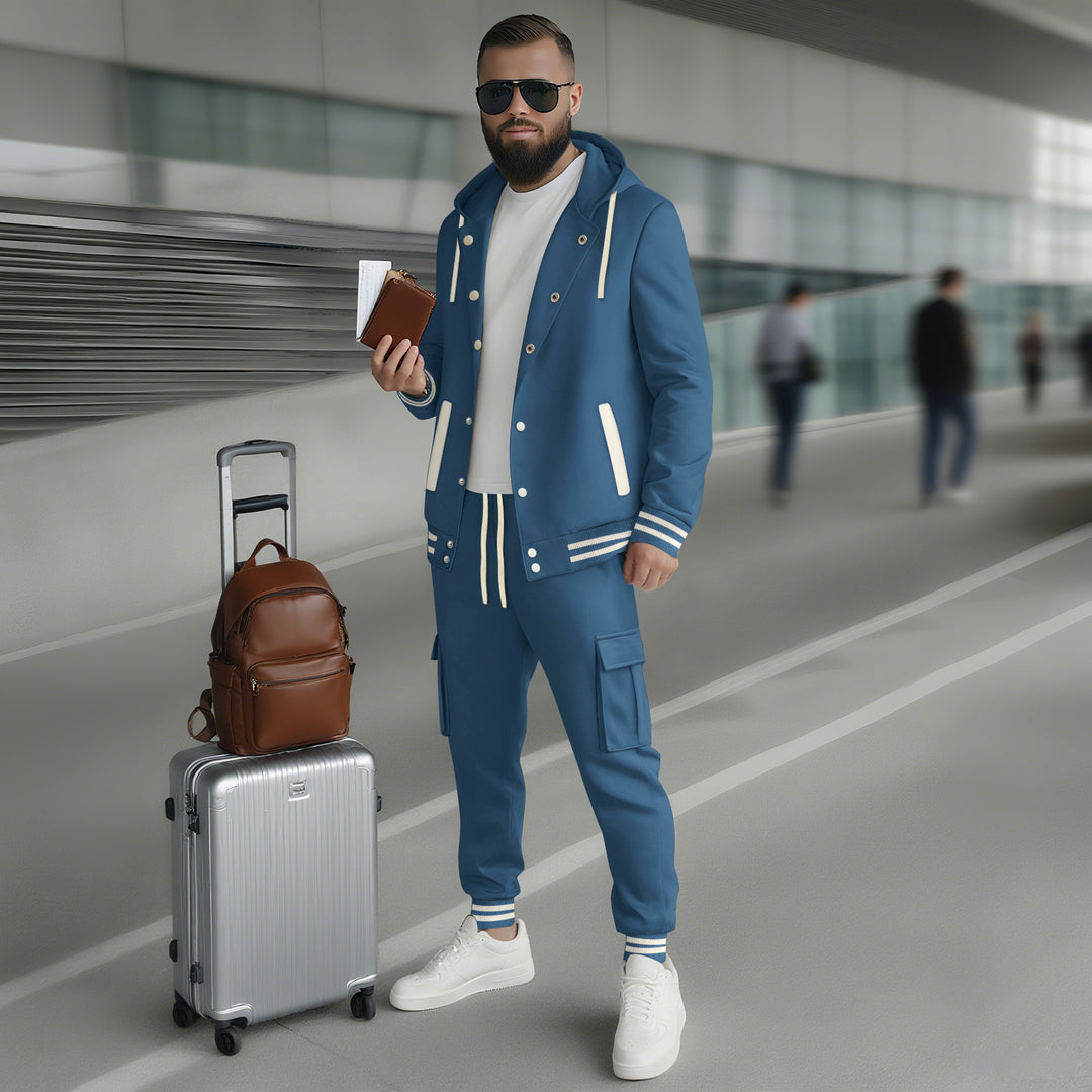 Men's sporty hoodie and jogger set with practical pocket and optimal fit Lisslune
