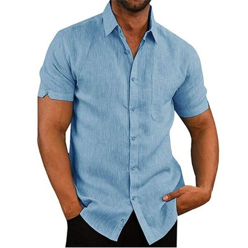 Men's short sleeve shirt made of breathable blended fabric with an elegant structure Lisslune