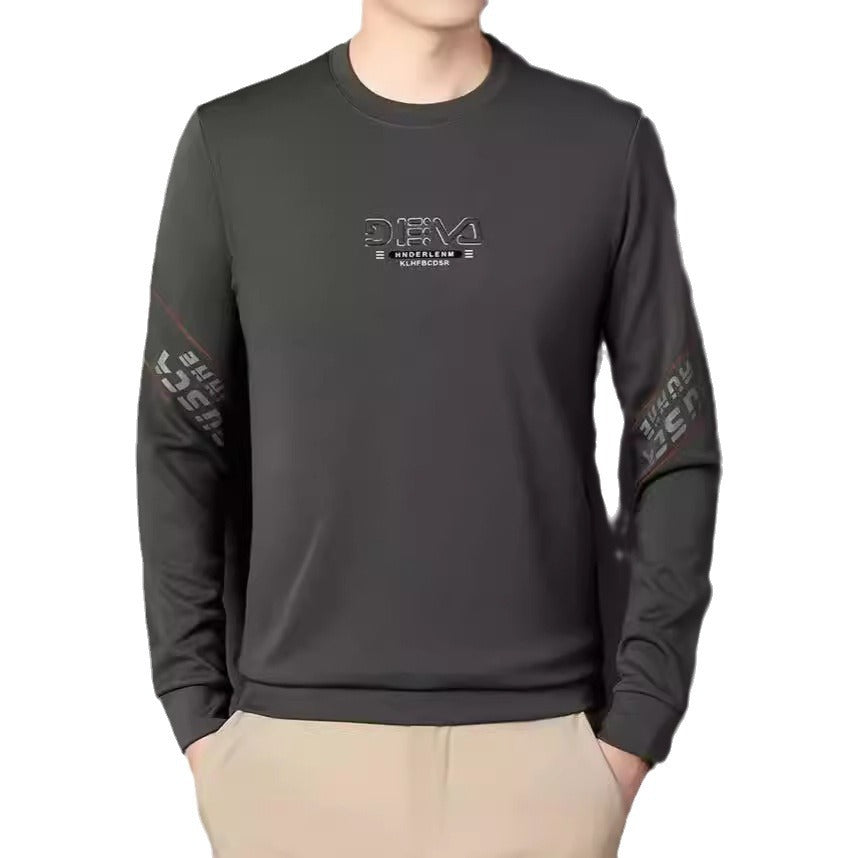 Men's round neck sweater with sporty lettering Lisslune