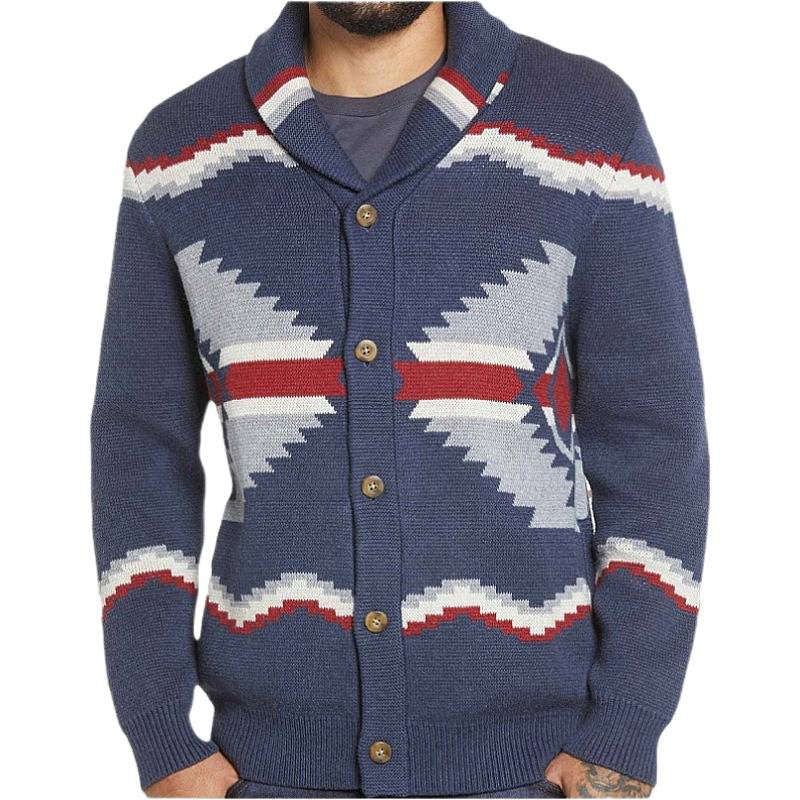 Men's cardigan in a modern ethnic design with practical buttons Lisslune