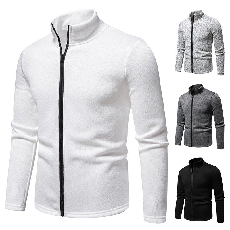 Men's fleece jacket with high collar and full-length zipper Lisslune