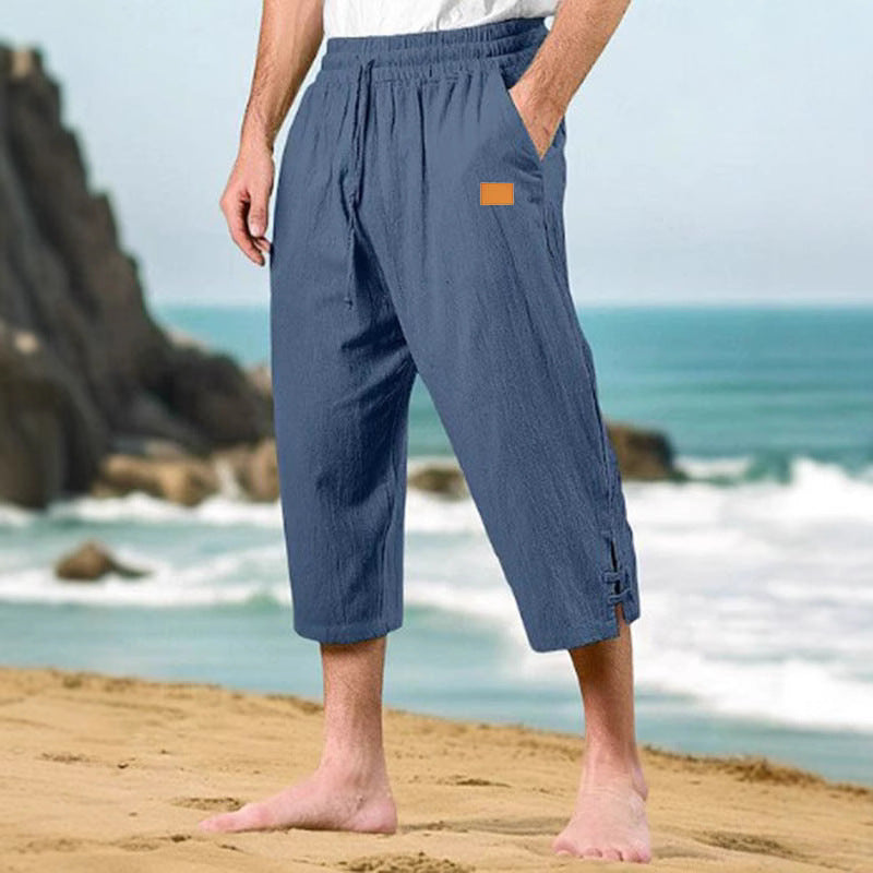 Men's Casual Beach Pants with Side Slits Lisslune