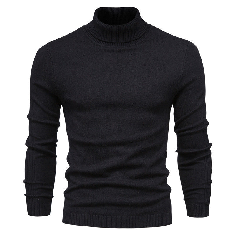Men's chunky turtleneck sweater made of warming material with a textured surface Lisslune