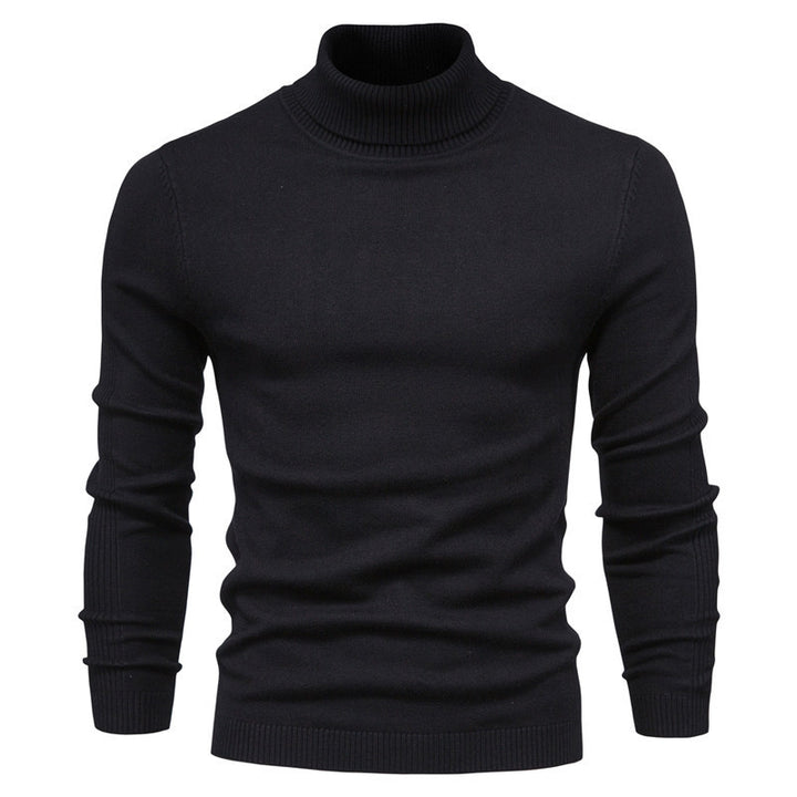 Men's chunky turtleneck sweater made of warming material with a textured surface Lisslune