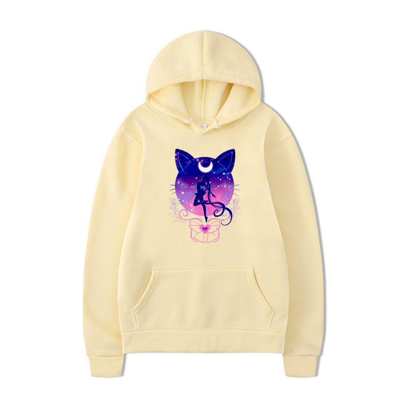 Women's hoodie with artistic cat design and comfortable fit Lisslune