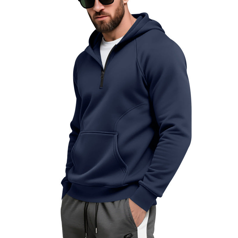 Men's sporty hoodie with modern zipper and practical pockets Lisslune