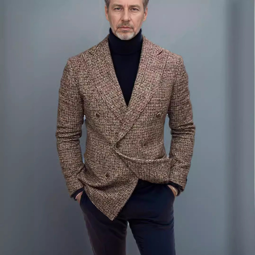Men's double-breasted blazer made of high-quality fabric with modern details Lisslune