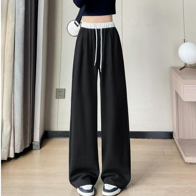 Women's comfortable and stylish wide leg pants with elastic waistband and drawstring Lisslune