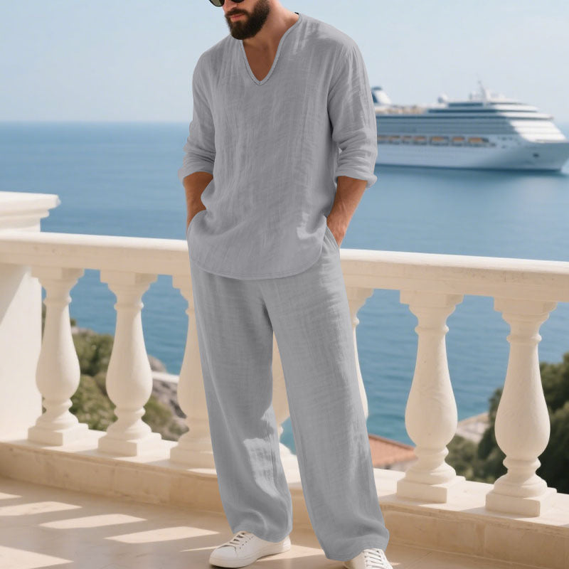 Men's airy linen suit set Lisslune