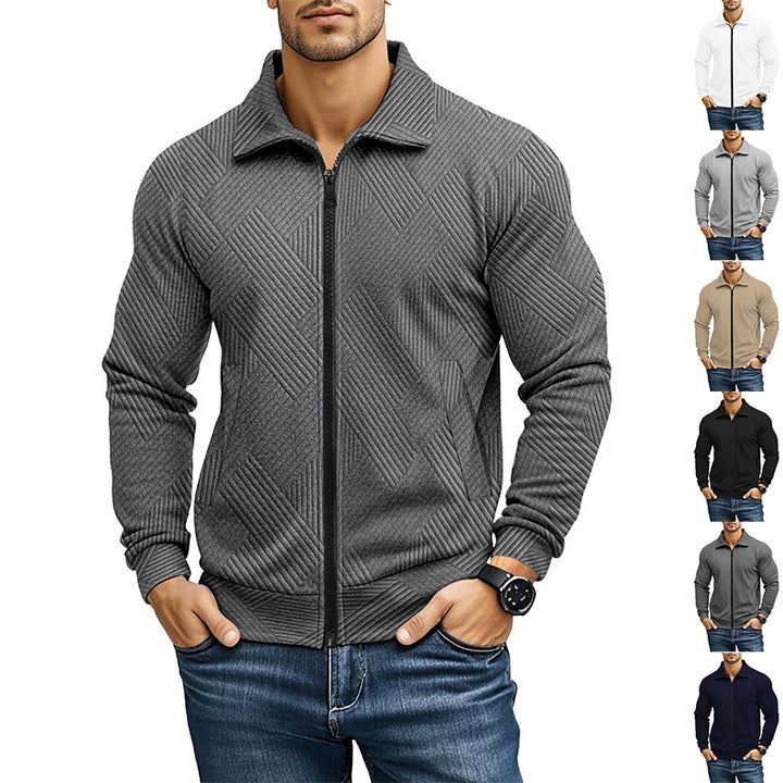 Men's comfortable and stylish hooded jacket with textured fabric Lisslune