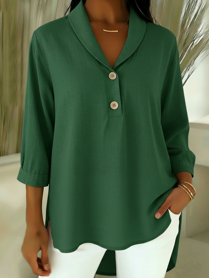 Damen Elegantes Hemd mit modernem Kragen und Knopfdetails Lisslune