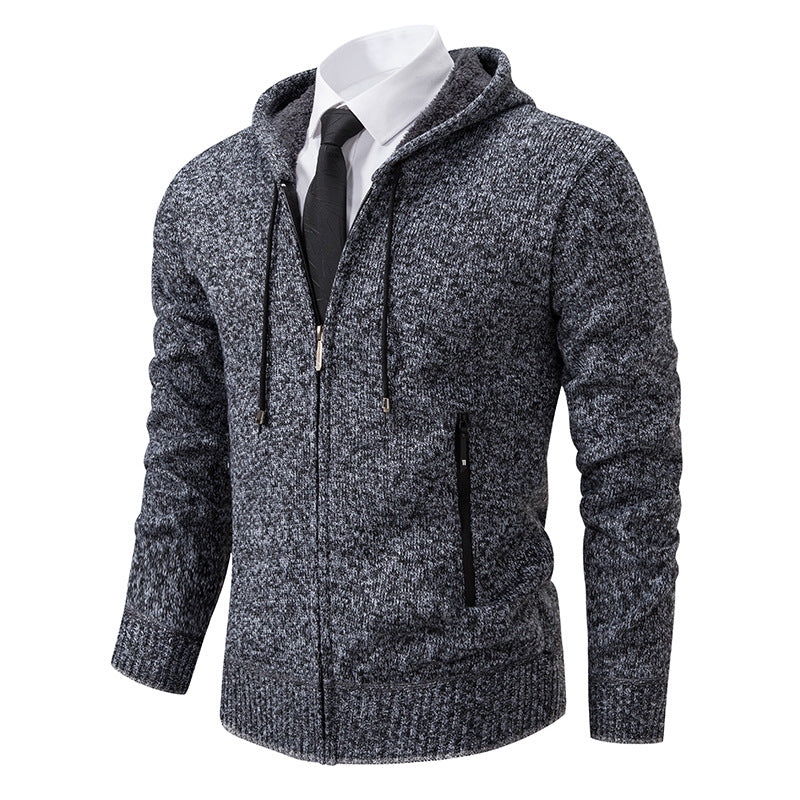 Men's cardigan with hood and soft inner lining Lisslune