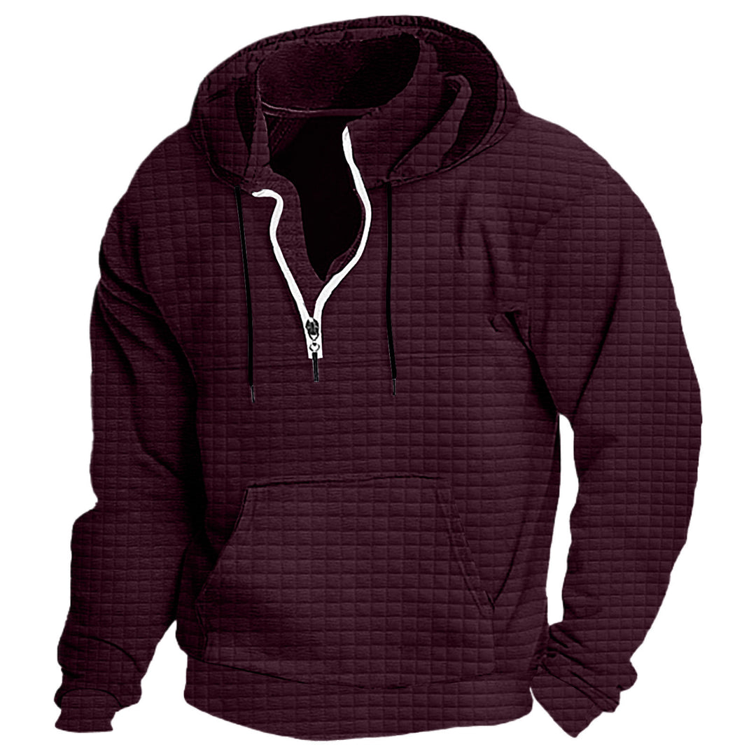 Men's hooded sweatshirt with textured design and practical zipper Lisslune