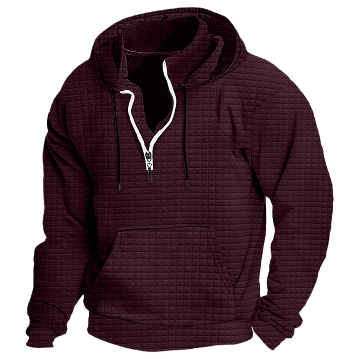 Men's hooded sweatshirt with textured design and practical zipper Lisslune