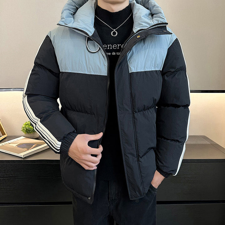 Men's fashionable and warm quilted jacket with adjustable hood Lisslune