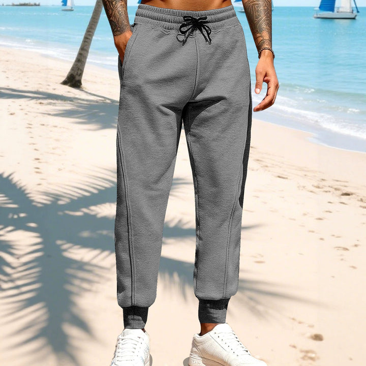 Men's sporty leisure trousers with elastic waistband and practical side pockets Lisslune