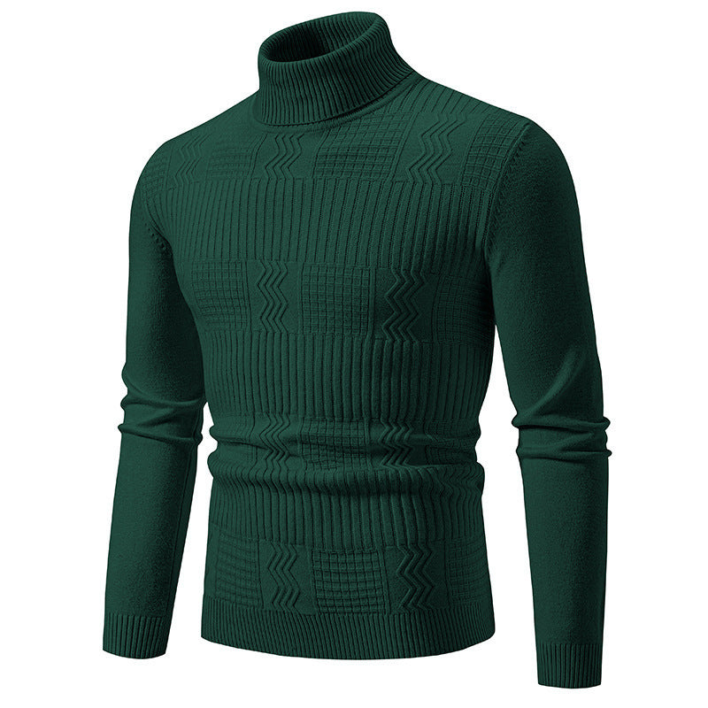 Men's elegant turtleneck sweater with textured design Lisslune