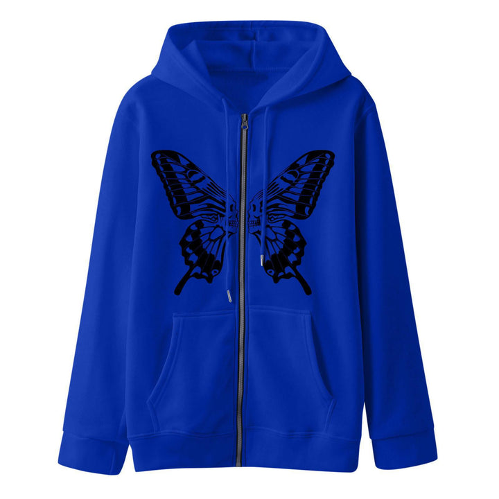 Women's hoodie sweatshirt jacket with unique butterfly print Lisslune