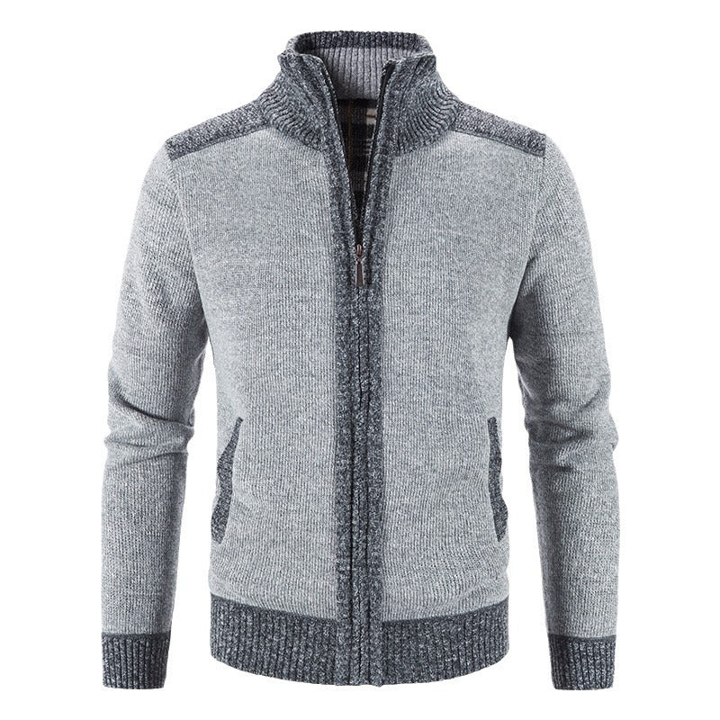 Men's cardigan with fashionable zipper and high collar Lisslune