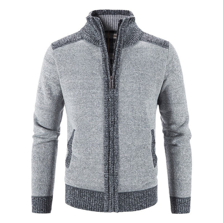 Men's cardigan with fashionable zipper and high collar Lisslune