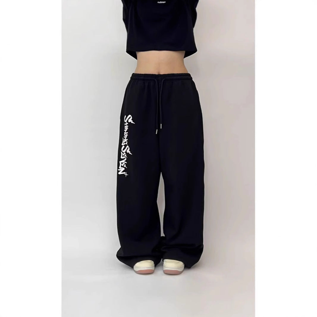 Women's casual jogging pants with a wide cut and sport graphic Lisslune