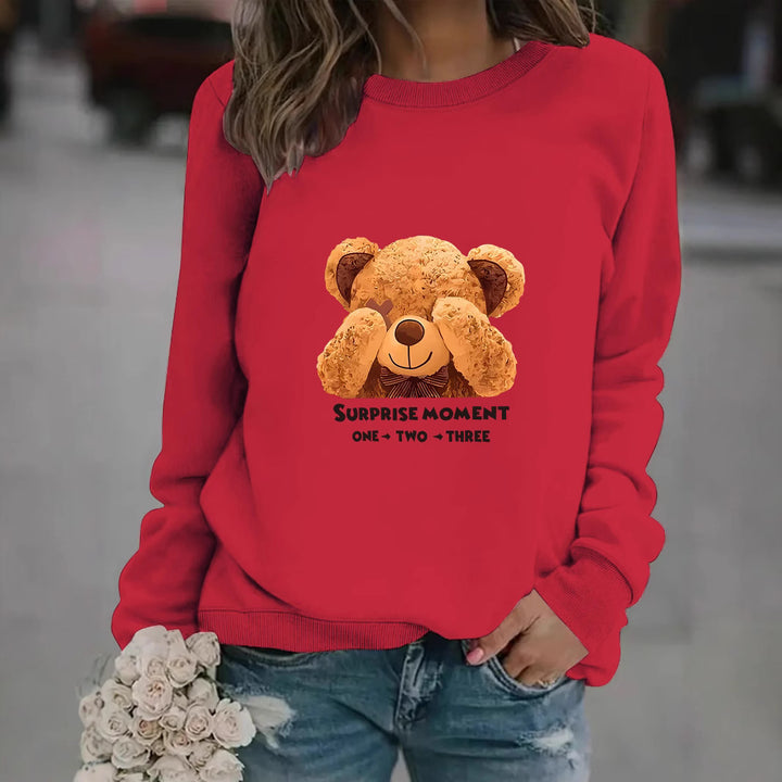 Women's sweatshirt with cute bear design and modern lettering Lisslune