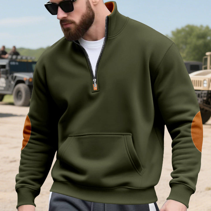 Men's hoodie with fashionable stand-up collar and contrast details Lisslune