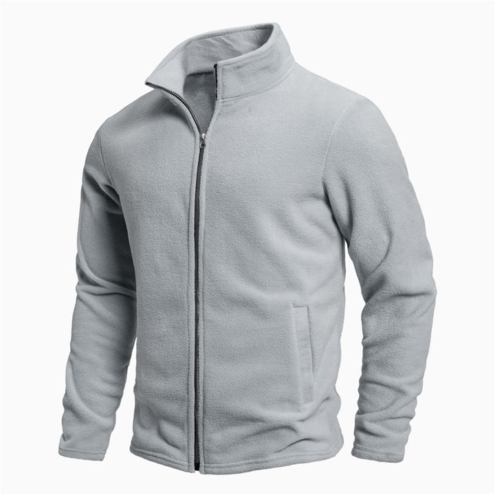 Men's fleece jacket with high collar and zipper Lisslune