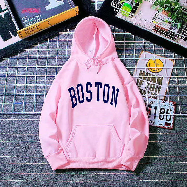 Women's hoodie with classic Boston print Lisslune