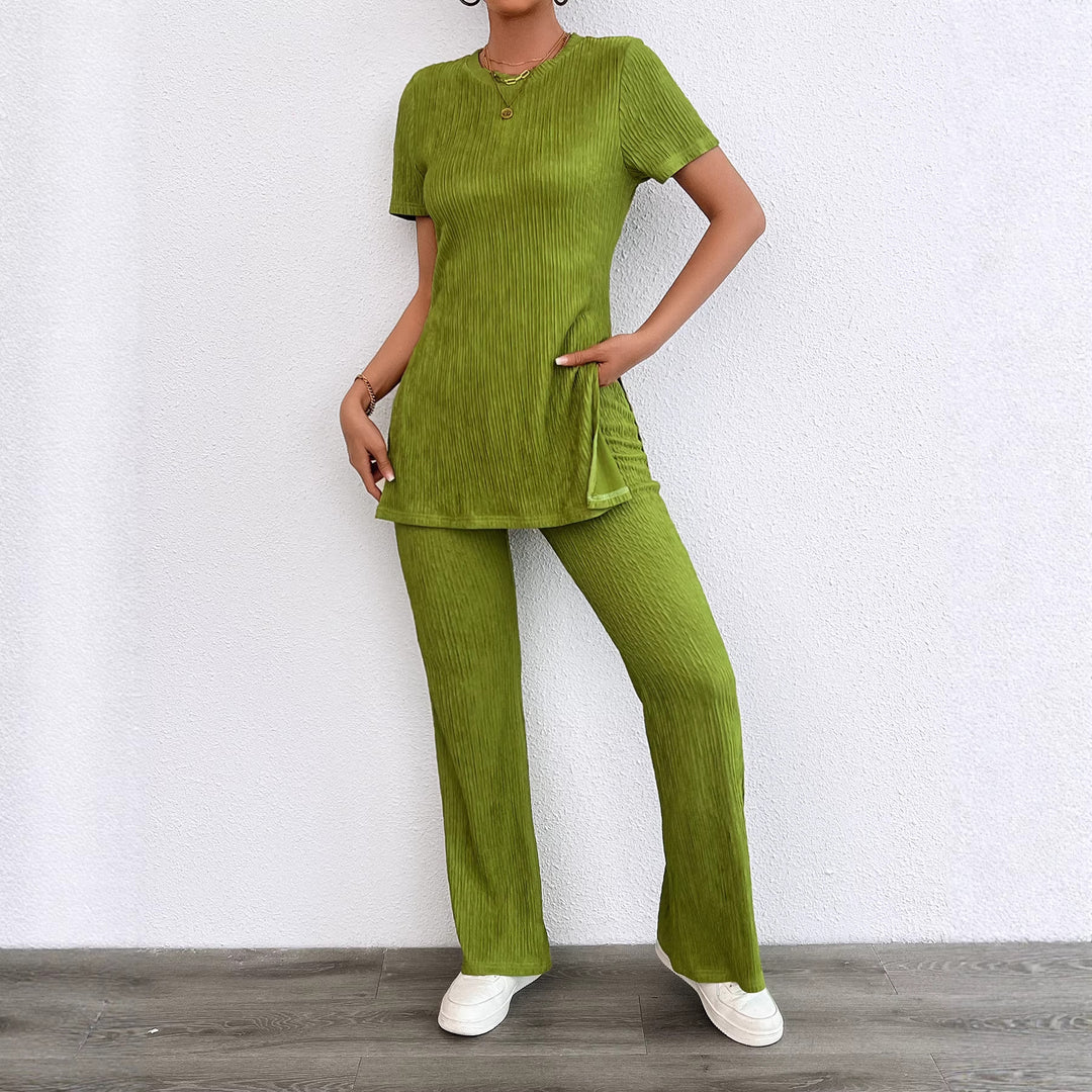 Women's casual two-piece set in a modern ribbed look with high wearing comfort Lisslune