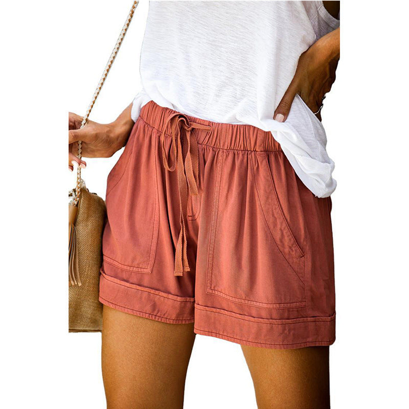 Damen Bequeme Sommer-Shorts mit elastischem Bund und praktischen Taschen Lisslune
