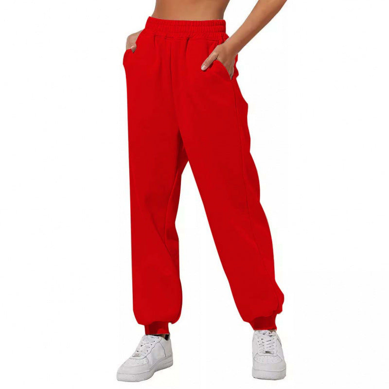 Women's jogging pants with elastic waistband and side pockets Lisslune