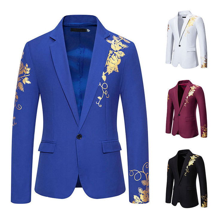 Men's elegant blazer with floral embroidery design and fine details Lisslune