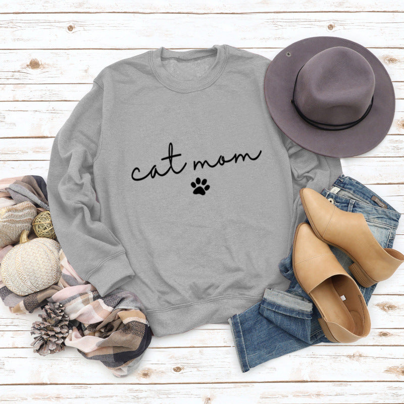 Ladies sweatshirt with creative cat mom design Lisslune