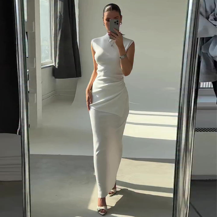 Women's Long Sleeve Dress with Asymmetric Cut Lisslune