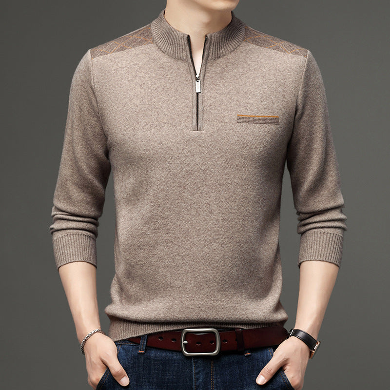 Men's Fashionable Pullover with Stand-Up Collar Lisslune