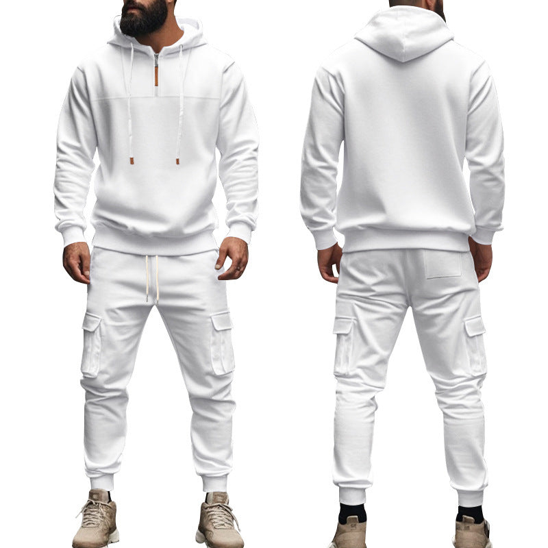 Men's sporty hoodie set with high collar and practical pockets Lisslune