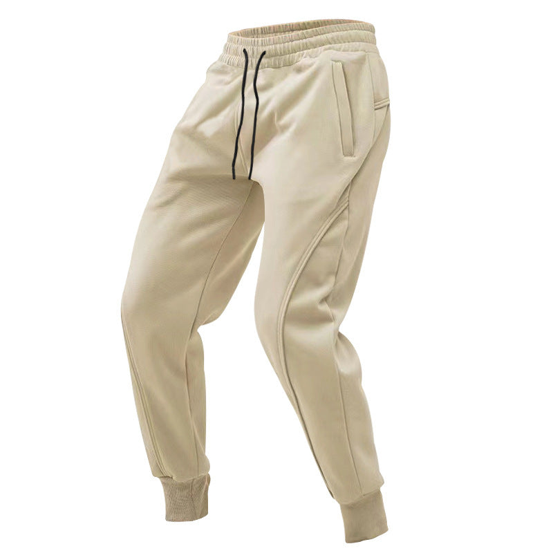 Men's Comfortable Training Pants with Side Zip Pockets and Elastic Waistband Lisslune