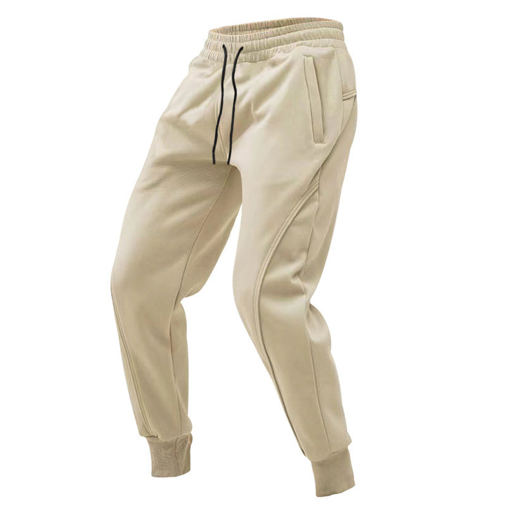 Men's Comfortable Training Pants with Side Zip Pockets and Elastic Waistband Lisslune