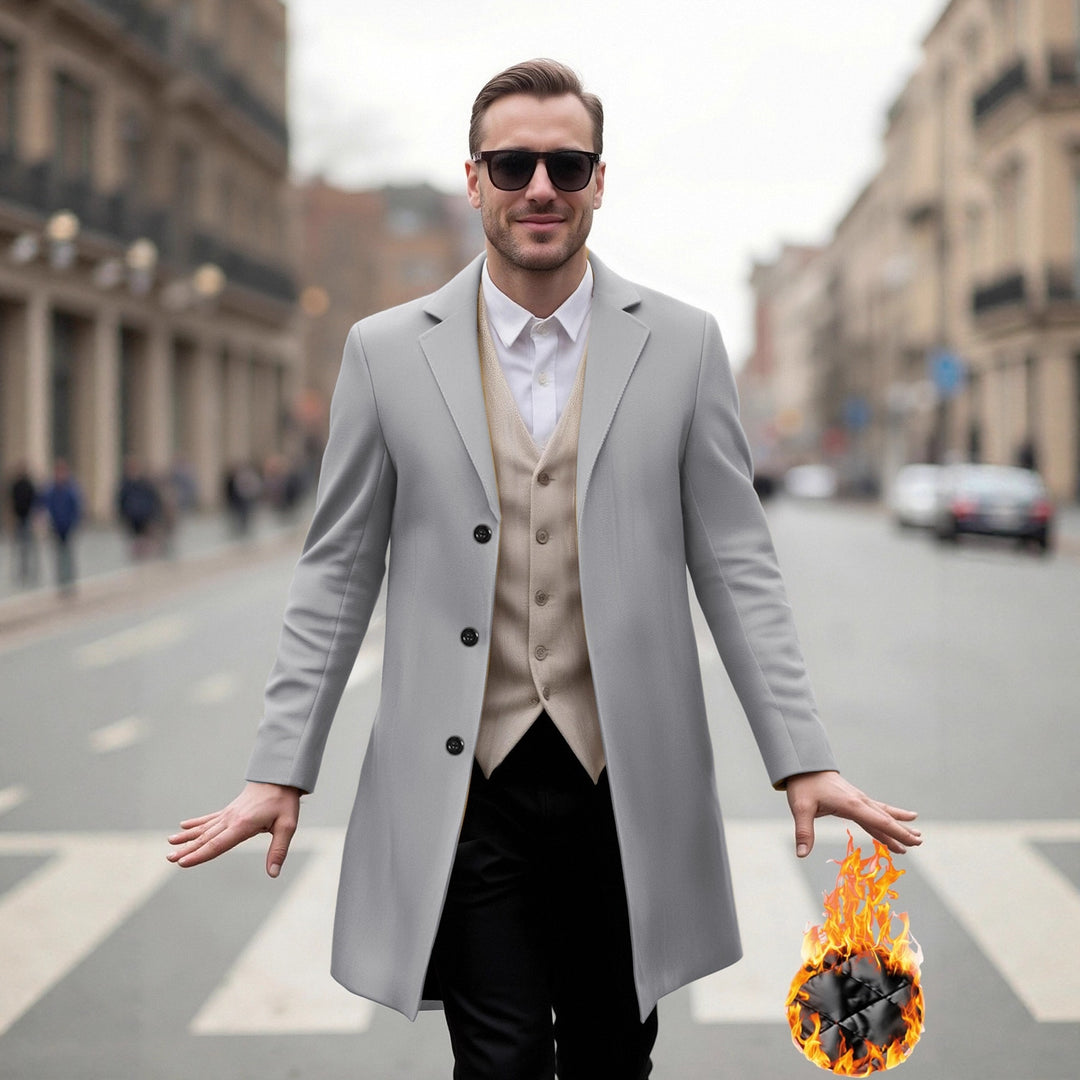 Men's elegant long coat with modern cut and optimal wearing comfort Lisslune